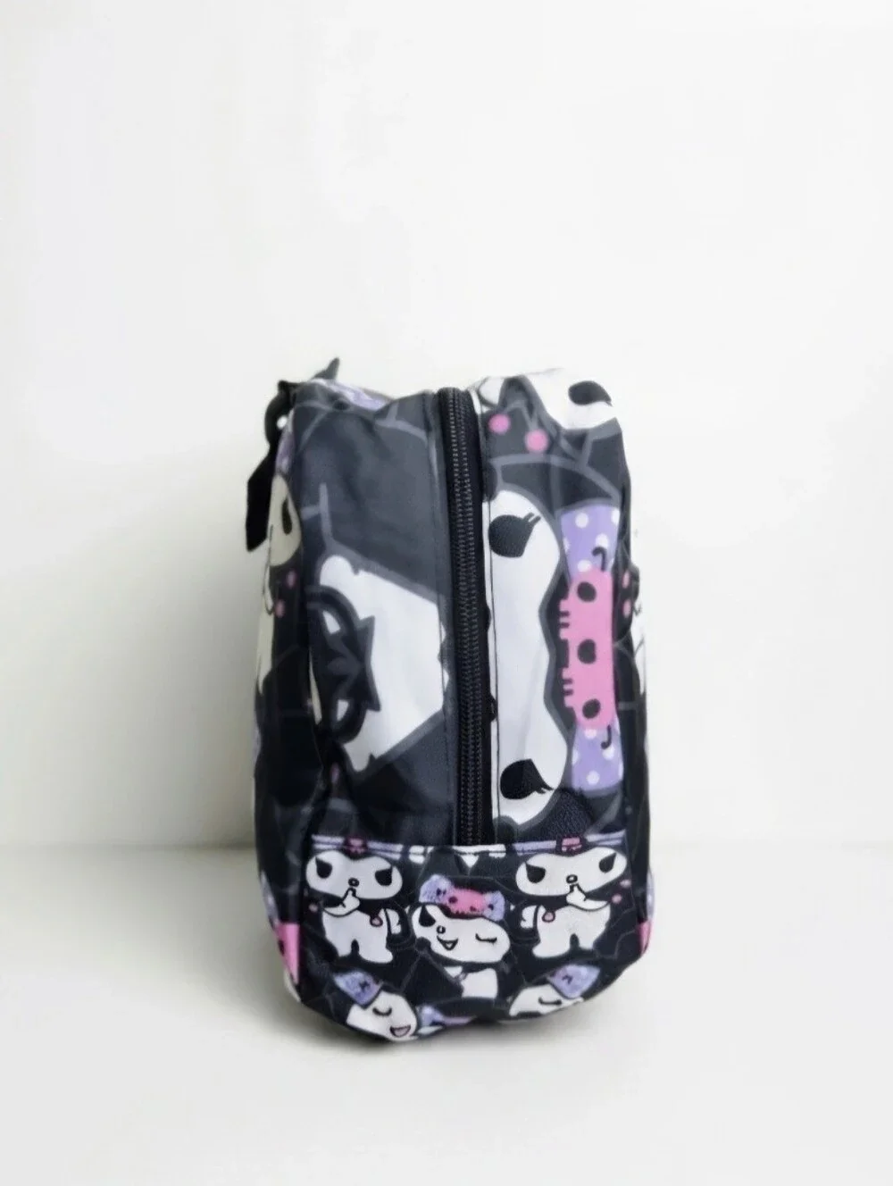 Anime Kuromi Insulated Lunch Bag All Over Print Black Purple Bow Tote NWT
